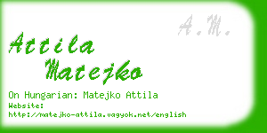 attila matejko business card